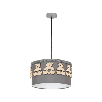 Klausen Tedd SP1 szürke-natúr gyerek függesztett lámpa (KL111116) E27 1 izzós IP20