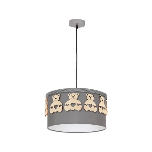 Klausen Tedd SP1 szürke-natúr gyerek függesztett lámpa (KL111116) E27 1 izzós IP20