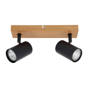 Klausen Zinnia AP2 fekete-natúr mennyezeti spotlámpa (KL162020) GU10 2 izzós IP20