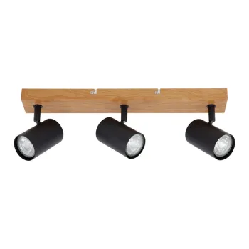 Klausen Zinnia PL3 fekete-natúr mennyezeti spotlámpa (KL163019) GU10 3 izzós IP20