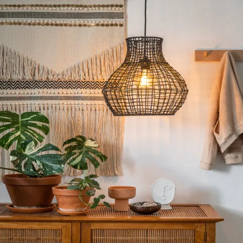 Lucide Alban fekete függesztett lámpa (LUC-03438/35/30) E27 1 izzós IP20