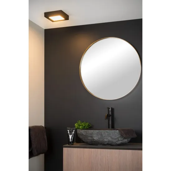 Lucide Brice fekete LED fürdőszobai mennyezeti lámpa (LUC-28117/17/30) LED 1 izzós IP44