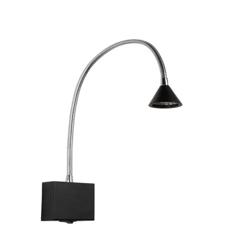 Lucide Buddy fekete-króm LED fali lámpa (LUC-18293/03/30) LED 1 izzós IP20