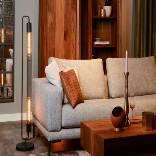 Lucide Calixt fekete állólámpa (LUC-05733/02/30) E27 2 izzós IP20