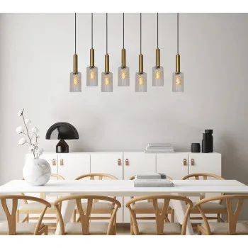 Lucide Coralie arany-átlátszó függesztett lámpa (LUC-45498/07/60) E27 7 izzós IP20