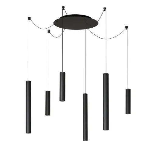 Lucide Lorenz fekete LED függesztett lámpa (LUC-74403/06/30) LED 6 izzós IP20
