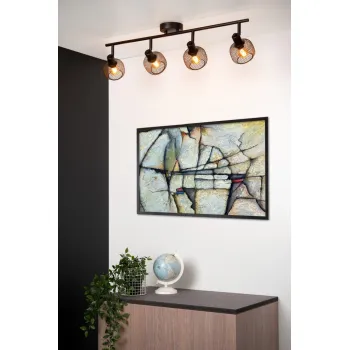 Lucide Maren fekete mennyezeti spotlámpa (LUC-77978/04/30) E14 4 izzós IP20