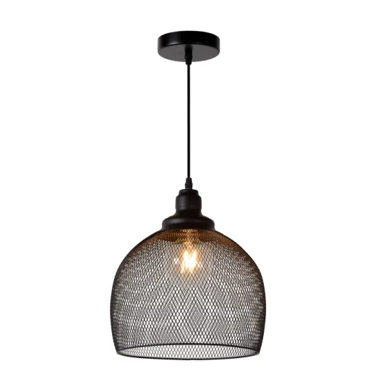 Lucide Mesh fekete függesztett lámpa (LUC-43404/28/30) E27 1 izzós IP20