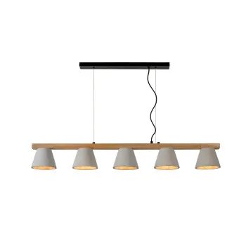 Lucide Possio szürke-barna függesztett lámpa (LUC-03413/05/41) E14 5 izzós IP20