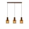 Lucide Toledo borostyán-réz függesztett lámpa (LUC-74405/03/62) E27 3 izzós IP20