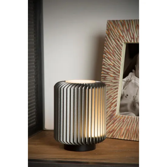 Lucide Turbin szürke-fekete LED asztali lámpa (LUC-26500/05/36) LED 1 izzós IP20