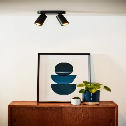 Lucide Xyrus fekete mennyezeti spotlámpa (LUC-23954/11/30) GU10 (ES111) 2 izzós IP20