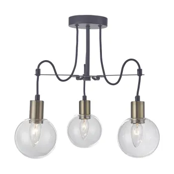 Luxera Abrazo antik réz-átlátszó függesztett lámpa (LUX-64402) E14 3 izzós IP20