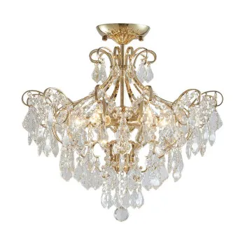 Luxera Granada arany-átlátszó kristály mennyezeti lámpa (LUX-62439) E14 6 izzós IP20