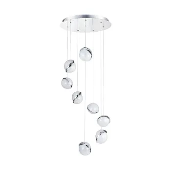 Luxera Malcom króm-fehér LED függesztett lámpa (LUX-62433) LED 1 izzós IP20