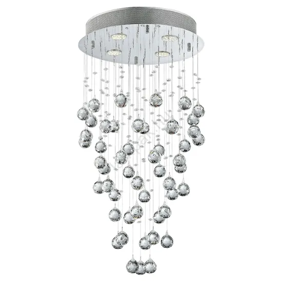 Luxera Norr króm-átlátszó kristály mennyezeti lámpa (LUX-62411) GU10 4 izzós IP20