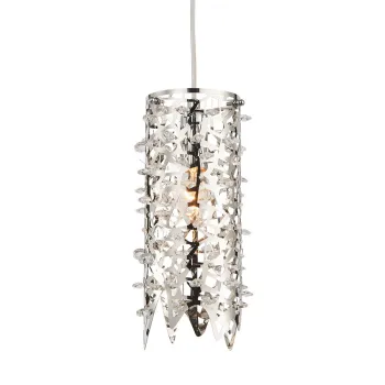 Luxera Vitra ezüst-átlátszó kristály függesztett lámpa (LUX-64365) E14 1 izzós IP20