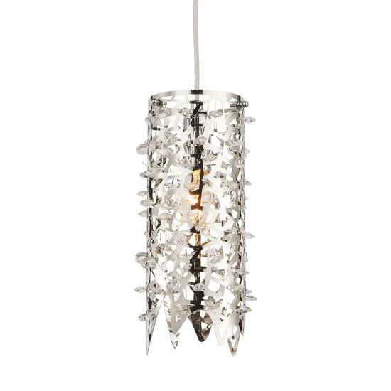 Luxera Vitra ezüst-átlátszó kristály függesztett lámpa (LUX-64365) E14 1 izzós IP20