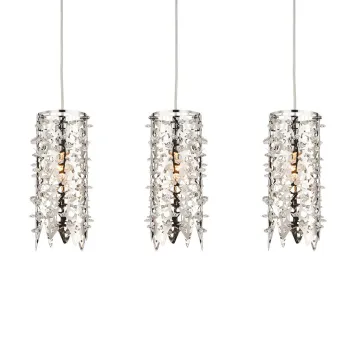 Luxera Vitra ezüst-átlátszó kristály függesztett lámpa (LUX-64366) E14 3 izzós IP20