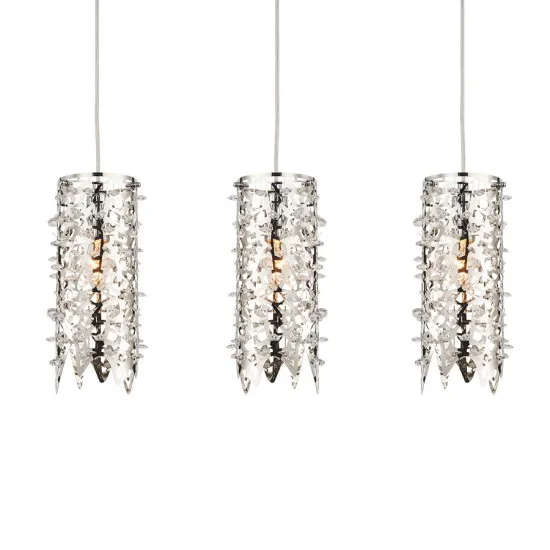 Luxera Vitra ezüst-átlátszó kristály függesztett lámpa (LUX-64366) E14 3 izzós IP20
