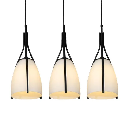 Luxera Zorzo fekete-átlátszó függesztett lámpa (LUX-61302) E27 3 izzós IP20