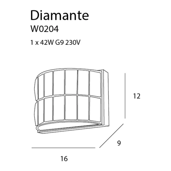 Maxlight Diamante króm-átlátszó fali lámpa (MAX-W0204) G9 1 izzós IP20