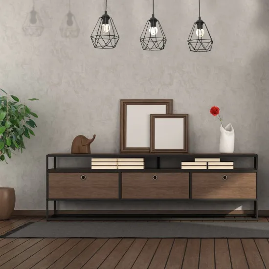 Milagro Acero fekete-barna függesztett lámpa (MIL-MLP7888) E27 3 izzós IP20