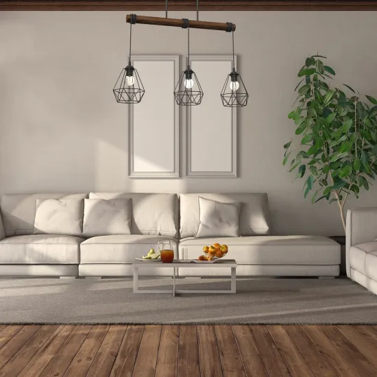 Milagro Acero fekete-barna függesztett lámpa (MIL-MLP7888) E27 3 izzós IP20