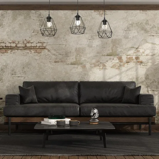 Milagro Acero fekete-barna függesztett lámpa (MIL-MLP7888) E27 3 izzós IP20