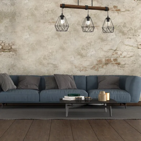 Milagro Acero fekete-barna függesztett lámpa (MIL-MLP7888) E27 3 izzós IP20