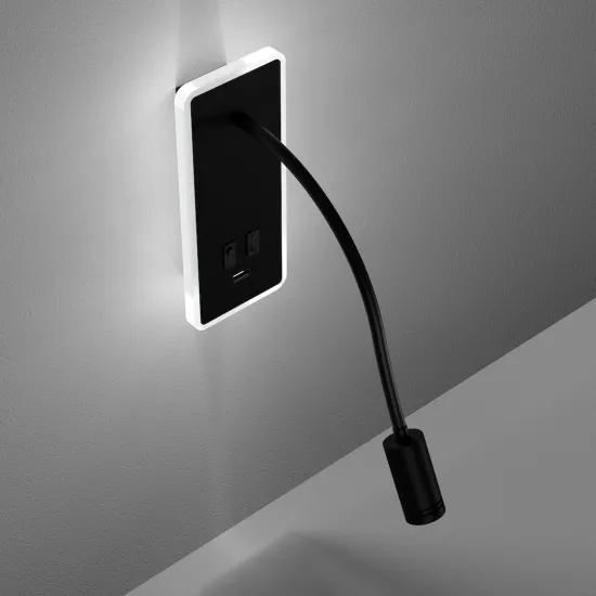 Milagro Base fekete LED fali lámpa  (MIL-ML63500) LED 1 izzós IP20