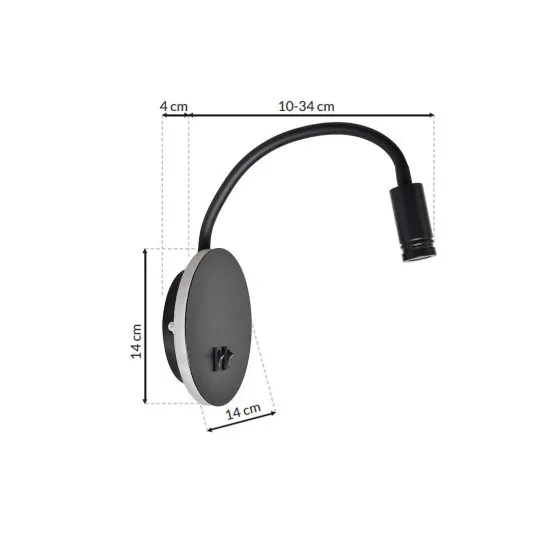 Milagro Base fekete LED fali lámpa  (MIL-ML6354) LED 1 izzós IP20