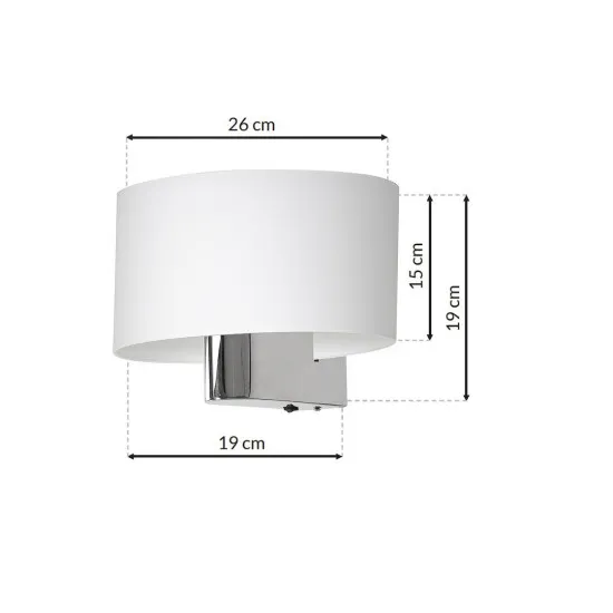 Milagro Casino fehér-króm fali lámpa (MIL-ML6371) E27 1 izzós IP20