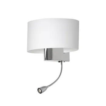 Milagro Casino fehér-króm fali lámpa (MIL-ML6372) E27+LED 2 izzós IP20