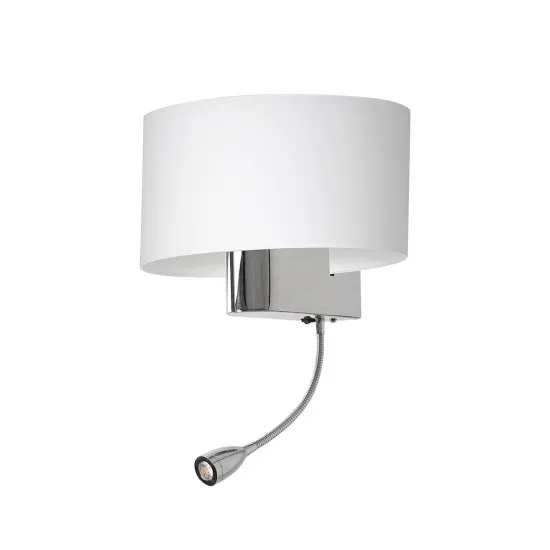 Milagro Casino fehér-króm fali lámpa (MIL-ML6372) E27+LED 2 izzós IP20