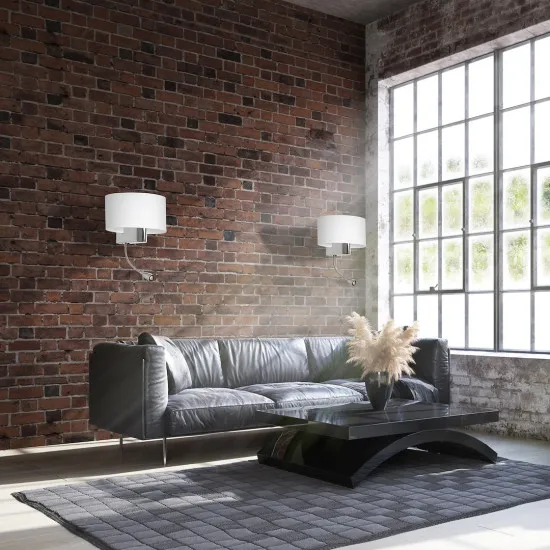 Milagro Casino fehér-króm fali lámpa (MIL-ML6372) E27+LED 2 izzós IP20