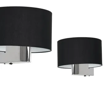 Milagro Casino fekete-króm fali lámpa (MIL-ML6377) E27 2 izzós IP20