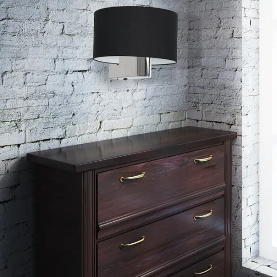 Milagro Casino fekete-króm fali lámpa (MIL-ML6377) E27 2 izzós IP20