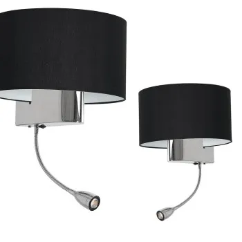 Milagro Casino fekete-króm fali lámpa (MIL-ML6378) E27+LED 1 izzós IP20