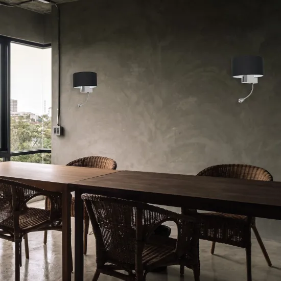 Milagro Casino fekete-króm fali lámpa (MIL-ML6378) E27+LED 1 izzós IP20