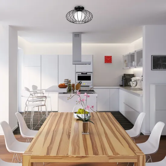 Milagro Kronos Black fekete-fehér mennyezeti lámpa (MIL-MLP4425) E14 1 izzós IP20