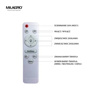 Milagro Layla fehér-króm távirányítós LED mennyezeti lámpa (MIL-ML4221) LED 1 izzós IP20