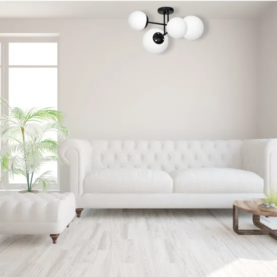 Milagro Lima fekete-fehér mennyezeti lámpa (MIL-MLP6527) E14 4 izzós IP20