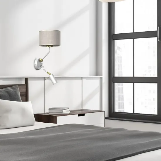 Milagro Lino fehér fali lámpa (MIL-MLP7494) E27+LED 2 izzós IP20