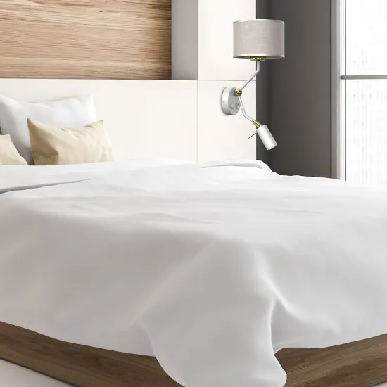 Milagro Lino fehér fali lámpa (MIL-MLP7494) E27+LED 2 izzós IP20