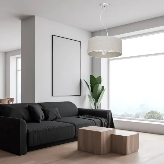 Milagro Lino fehér függesztett lámpa (MIL-MLP7501) E27 1 izzós IP20