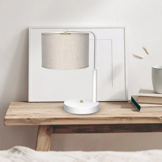 Milagro Lino fehér asztali lámpa (MIL-MLP7502) E27 1 izzós IP20