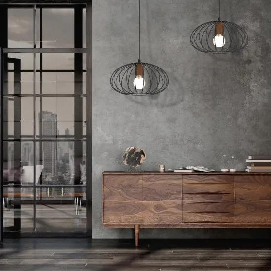 Milagro Meridano fekete-barna függesztett lámpa (MIL-MLP7959) E27 1 izzós IP20