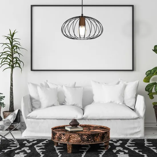 Milagro Meridano fekete-barna függesztett lámpa (MIL-MLP7959) E27 1 izzós IP20