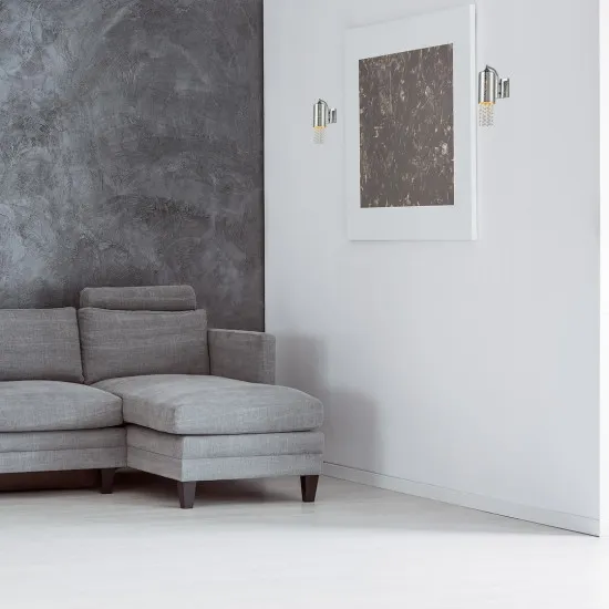 Milagro Moonlight króm-füstszínű kristály fali lámpa  (MIL-ML4362) E14 1 izzós IP20